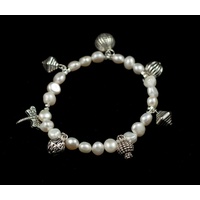 Fresh Water Pearl Bracelet with Charms