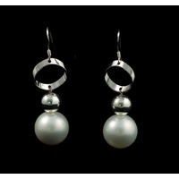 Matte Shell Pearls and 925 Sterling Silver Earrings
