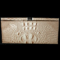 Faux Croc Skin Hard Cased Clutch Purse - Champagne