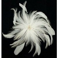 Ivory Crystal Beads Feathered Fascinator
