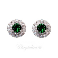 The Great Gatsby Inspired Crystal Vintage Stud Earrings in Emerald