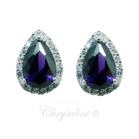 The Great Gatsby Inspired Cubic Zirconia Vintage Stud Earrings in Purple