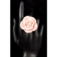 Pink Stretchable Rose Statement Rings