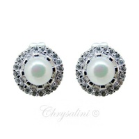 The Great Gatsby Inspired Crystal and Faux Pearl Vintage Stud Earrings
