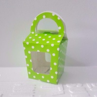 Pack of 8 Polka Dot Window Candy Sweets Gift Box with Handle - Assorted Colour