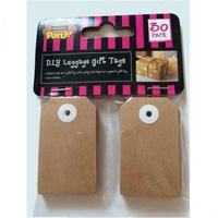 Pack of 30 Brown Kraft Luggage Gift Tags - Small 5cm x 3cm