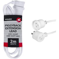 Power 2M Extension Cord SAA Approved Piggyback Triple Outlet Australian 240V Power Lead 3Pin 10amp