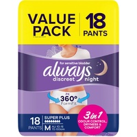 2 x ALWAYS Discreet Night Pants Medium 18 Pack (36 Count)