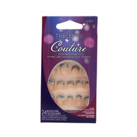 Nailene Couture Design French Manicure False Nails - Platinum 71064