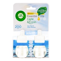 Air Wick Pk2 x 19mL Essential Oils Electric Plug In Diffuser Refill - Sea Mist and Blue Minerals