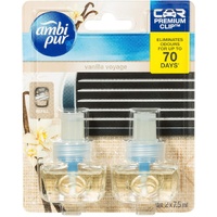 Ambi Pur Premium Clip Car Air Freshener Vanilla Voyage Refill 2 x 7.5mL