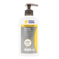 Cancer Council Active SPF 50+ Sunscreen Pump Bottle 200 mL