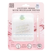 Erase Your Face Micellar Water Cotton Swabs & Travel Case Pack of 50