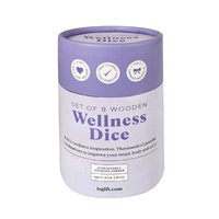 IS GIFT Set of 8 Wooden Wellness Dice - Improve Your Mind, Body and Spirit