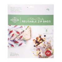 IS GIFT Australian Native Birds Reusable Zip Bags (set of 8)
