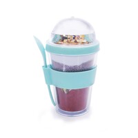 IS GIFT Breakfast Cup with Spoon - Blue 16x11x9cm