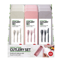 IS GIFT Wheat Straw Travel Cutlery Set - Assorted Colour