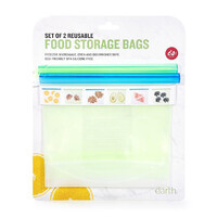 IS GIFT Silicone Reusable Food Storage Bags - Pack Of Two x 1 litre