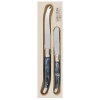 Laguiole by Andre Verdier Debutant Cheese Knife Set of 2 - Marbled Grey