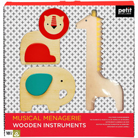 Petit Collage Musical Menagerie - 3 Piece Set Wooden Instruments
