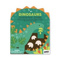 Petit Collage Coloring Book with Stickers Dinosaurs