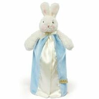 Bunnies by the Bay - Bye Bye Buddy- Travel Sized Blanket Comforter w Plush 32cm 'Bud' Blue