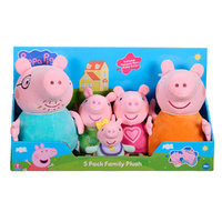 Licensed Peppa Pig Family 5 Piece Plush 