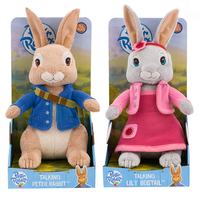 Set of 2 Peter Rabbit & Lilly Bobtail Talking Plush 32cm