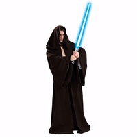 Adult Black Velvet Robe Costume for Star Wars Jedi or Wizard