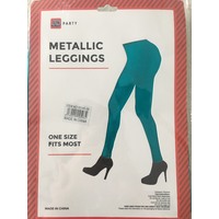 Metallic Leggings for Dress Ups - Aqua