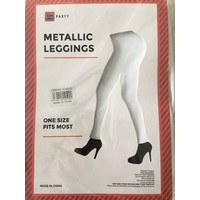 Metallic Leggings for Dress Ups - White