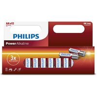 Philips 1.5 Volt Alkaline AA Battery 12-Pieces Pack, (18201)