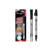 6 x BIC Intensity Metal Pro Black Permanent Marker Multi-Surface Single Pack