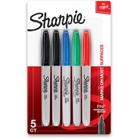 Sharpie Permanent Marker Fine Point Assorted Colour Pack of 5