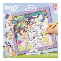 Bluey 3D Poster - Colour & Build Your Own 3D Poster
