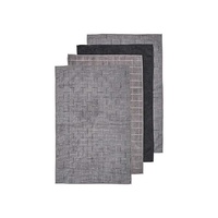 Ladelle Benson Microfibre Kitchen Tea Towels 4Pk 50cm x 70cm - Charcoal