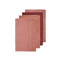 Ladelle Benson Microfibre Kitchen Tea Towels 4Pk 45cm x 70cm - Pink Sand