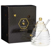 Ashdene Honey Bee Borosilicate Honey Pot & Dipper 450mL - Gift Boxed