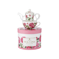 Ashdene Heritage Rose Tea For One Bone China Glass Teapot Gift Boxed