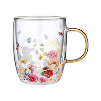 Ashdene Springtime Soiree Double Walled Glass Mug 380ml