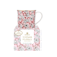Ashdene Vintage Floral Wide Flare Fine Bone China Mug - Rose
