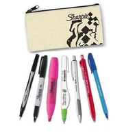 8 Piece Sharpie Student Pencil Case Set - Pens, Highlighter, Marker, Whiteout & More!