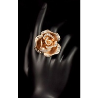 Free Size Rose Statement Rings with Rhinestones - 5 Colours to Choose From