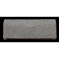 Satin Clutch Purse with Rhinestone Mesh, 3 Colours to Choose From