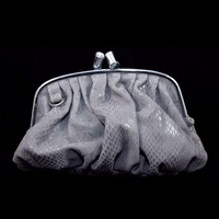 Patterned Leather Hand Bag Evening Bag in Grey or Light Beige