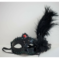 Black Venetian Costume Mask Masquerade Party