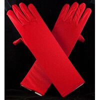 Evening Fancy Dress Costume Gloves 32cm in Red