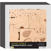 Petit Collage Safari Jungle Wooden Puzzle + Play