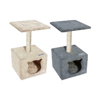 Catsby Platform Hideaway Scratching Tower - 30x30x58cm - Assorted Colour