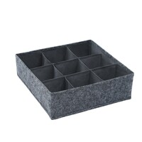 Box Sweden 9 Section 33cm Grey Felt Organiser Cube Socks/Underwear Foldable